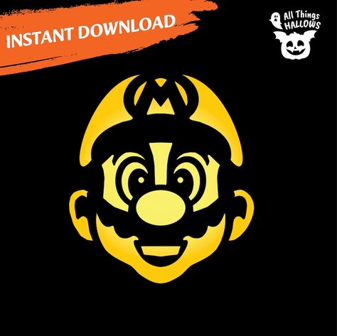 Creative Super Mario Pumpkin Carving Stencil Instant - Etsy Mario Pumpkin Carving Stencil, Mario Pumpkin Carving, Super Mario Pumpkin, Mario Pumpkin, Pumpkin Carving Stencil, Zombie Pumpkins, Carving Templates, 90s Fashion Outfits Hip Hop Party, Amazing Pumpkin Carving