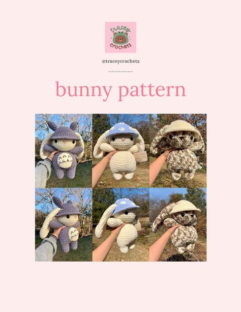 Crochet Pattern Rabbit, Crochet Rabbit Free Pattern, Bunny Hat Crochet, Velvet Bunny, Bunny Slippers, Crochet Bunny Pattern, Crochet Rabbit, Bunny Pattern, African Flowers