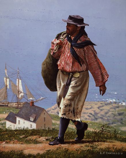 http://lftantillo.com/A Sailor's Return A colonial sailor returns to his homeport after a long sea voyage, circa 1760 18th Century Sailor, Pirate Clothes, Peter And The Starcatcher, Golden Age Of Piracy, Nautical Artwork, Century Uniforms, Pirate Outfit, Disco Fashion, Pirate Fashion