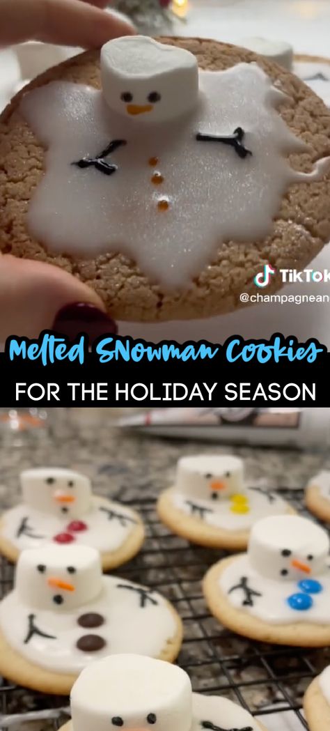 Christmas Cookies Melted Snowman, Melted Snowman Cookies Recipe, Melted Snowman Sugar Cookies, Melting Snowman Sugar Cookies, Melting Snowman Cookies, Melting Snowman Cookies Recipe, Snowflake Cookies Decorating, Snowman Cookies Recipe, Melted Snowman Cookies