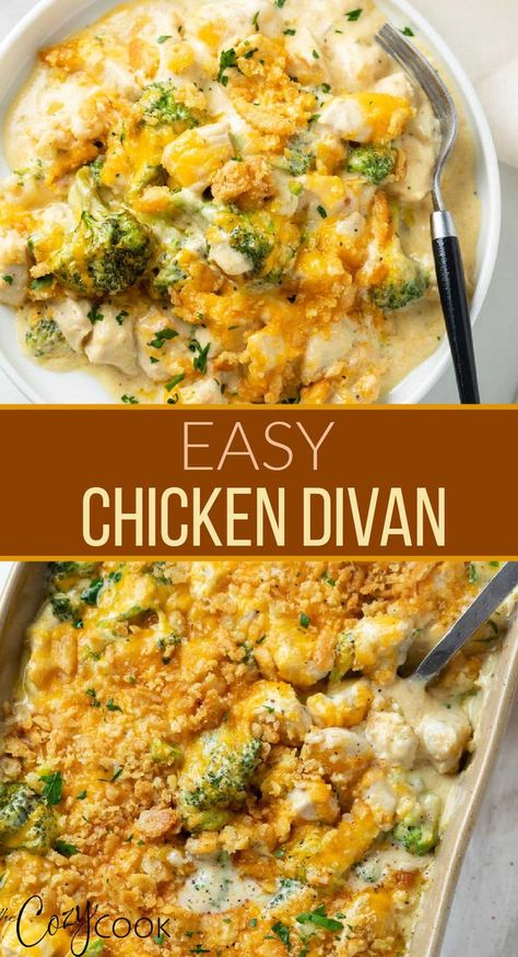 chicken divan with broccoli and a crunch ritz topping Chicken Divan Recipe Without Canned Soup, Chicken Divan No Canned Soup, Chicken Divan Recipe With Curry, Chicken Devine Casserole, Chicken Divan Casserole With Rice, Chicken Divan With Rice, Chicken Divan Recipe Easy, Easy Chicken Divan, Chicken Divan Casserole