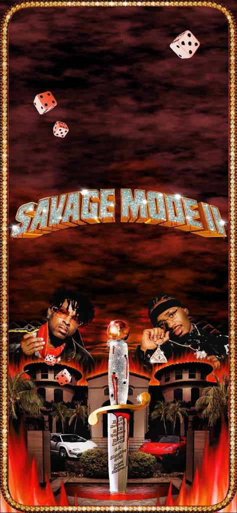 Savage Mode Wallpaper, Savage Mode Album Cover, 21 Savage Album Cover Wallpaper, Wallpaper Savage, Savage Mode 2, Hip Hop Aesthetic Wallpaper, Savage Pics, Iphone Wallpaper Rap, Savage Backgrounds