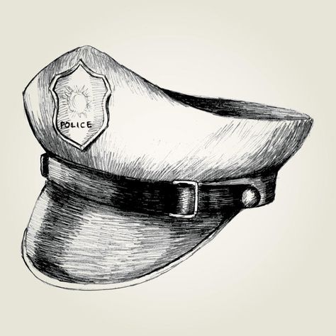 Police Cap. Sketch illustration of a police cap #Sponsored , #Paid, #sponsored, #Cap, #cap, #police, #Police Police Hat Drawing, Police Station Drawing, Police Art Drawing, Cop Drawing, Police Officer Art, Cap Sketch, Police Illustration, Police Drawing, Chalkboards Ideas