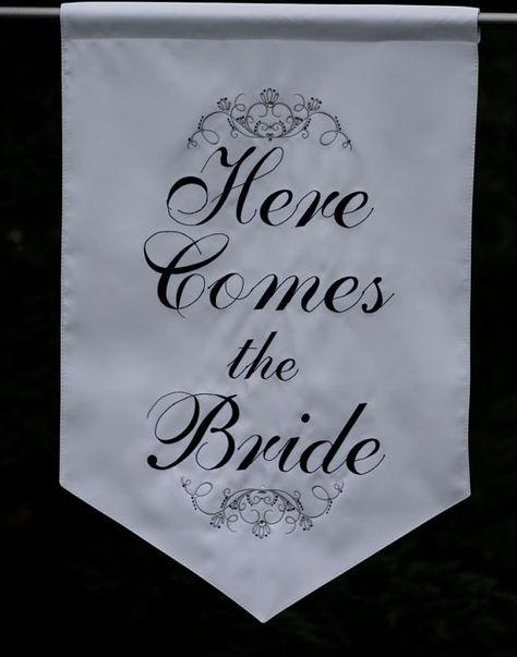 Here Comes The Bride Banner, Bride Sign, Wedding Banner, Sign Ideas, Here Comes The Bride, Here Comes, Etsy Account, Flower Decorations, The Bride