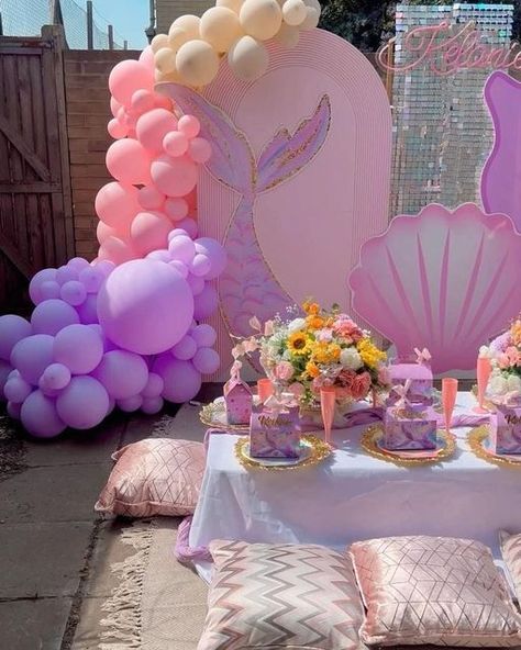 Event Planning | Design | Decor on Instagram: "We threw a Mermaid themed Birthday party 💜  Happy Birthday to my little Mermaid Kelanie 🧜‍♀️ 🐚🌊" Mermaid Themed Birthday Party, Mermaid Theme Birthday, Happy Birthday To My, Event Planning Design, Themed Birthday Party, A Mermaid, Design Decor, Little Mermaid, The Little Mermaid