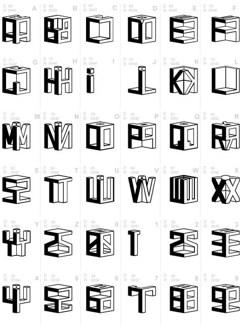 Alphabet Graphic Design, Cubism Drawing, Cubism Design, Free Graffiti Fonts, Cool Fonts Alphabet, Serif Lettering, Unique Lettering, Modern Sans Serif Fonts, Trendy Fonts