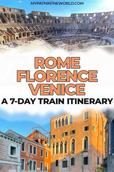 The Ultimate 7-Day Rome-Florence-Venice Itinerary By Train Venice Itinerary, 3 Days In Rome, Visit Rome, Rome Itinerary, Uffizi Gallery, Italy Travel Guide, Places In Europe, Visit Italy, Road Trip Itinerary