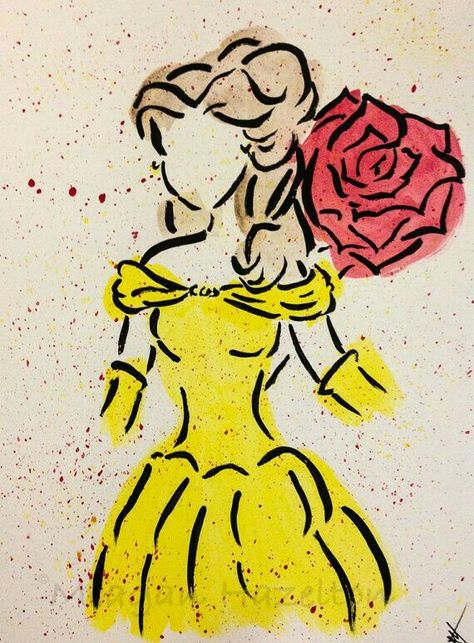 Disney Canvas, Disney Paintings, Images Disney, Disney Art Drawings, Disney Princess Drawings, Princess Drawings, Belle Disney, Disney Sketches, Pinturas Disney