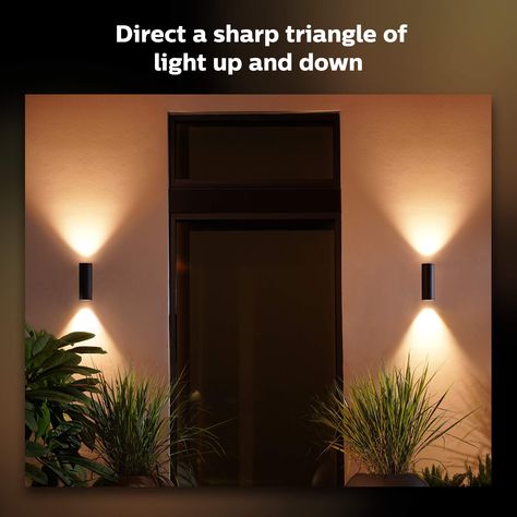 Lightning Ideas, Vstupná Hala, Front Door Lighting, Philips Hue Lights, Garden Wall Lights, Outdoor Wall Light Fixtures, Philips Lighting, Stair Lighting, Exterior Wall Light