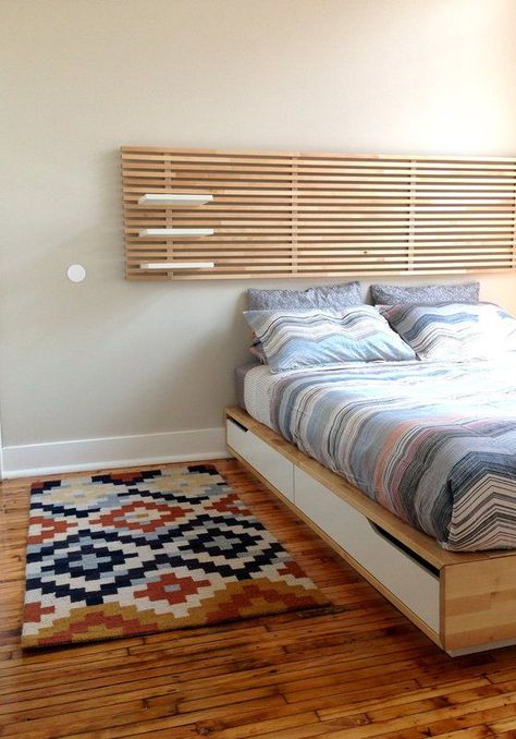 Simple Headboards, Ikea Mandal Bed, Ikea Mandal Headboard, Ikea Mandal, Ikea Headboard, Modern Southwest Decor, Louisiana House, Bed Frame Headboard, Cama Ikea