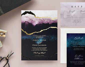 Fabled Papery by TheFabledPapery on Etsy Moody Modern Wedding, Modern Wedding Invite, Moody Modern, Gold Veins, Gold Foil Wedding Invitations, Fine Stationery, Gold Foil Wedding, Foil Wedding Invitations, Addressing Envelopes