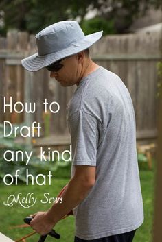 How to sew a hat - detailed tutorial and free template for all head sizes - shows you how to draft/sew any kind of hat. Sew A Hat, Sewing Hats, Kinds Of Hats, Hat Patterns To Sew, Beginner Sewing Projects Easy, Leftover Fabric, Sewing Projects For Beginners, Love Sewing, Sewing For Beginners