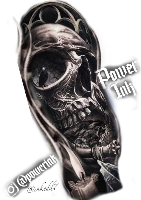 Snake tattoo chess tattoo skulls tattoo Gothic Skull Tattoo, Eddie Tattoo, Spartan 300, Pirate Skull Tattoos, Left Arm Tattoos, Black Skull Tattoo, Skull Anatomy, Skull Sleeve, Theme Tattoo