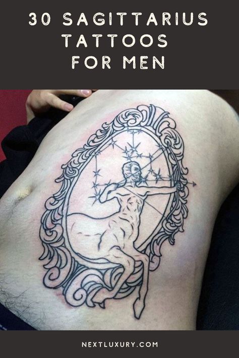 Astrology always makes amazing body art, but no sign possesses the vast stylistic benefits that can be exuded via Sagittarius tattoos. The lucky guys with this horoscope get the opportunity to utilize both centaurs and archers.Sagittarius men have the best tattoo options available to them, especially when compared alongside the other 11 possible signs.#nextluxury #tattooideas #tattoodesigns Saggitarius Tattoo Man, Sagittarius Men, Sagittarius Tattoos, Sagittarius Tattoo Designs, Sagittarius Tattoo, Libra Tattoo, Sagittarius Man, Amazing Body, Cool Tattoos For Guys