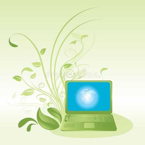 Green Computing Poster, Computer Business, Theme Illustration, Green Computing, Technology Vector, Digital Computer, Green Technology, Cover Ideas, Computer Technology