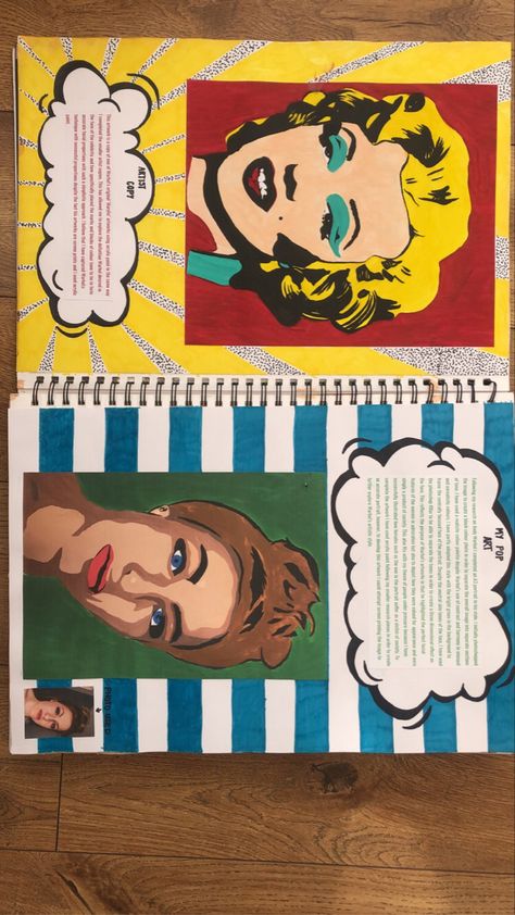 Fonts For Art Sketchbooks, A Level Art Sketchbook Pop Art, Andy Warhol Gcse Sketchbook, Andy Warhol Research Page, Colourful Gcse Art Page, Pop Art Gcse Sketchbook, Andy Warhol Artist Research Page, Pop Art Sketchbook, Sketchbook Fillers