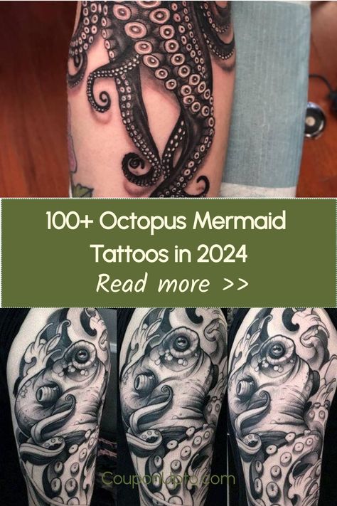 100+ Octopus Mermaid Tattoos in 2024 Mermaid And Octopus, Unusual Tattoos, Tentacle Tattoo, Octopus Mermaid, Mystical Tattoos, Unusual Tattoo, Octopus Tattoo Design, Octopus Tattoos, Cool Tattoo Drawings