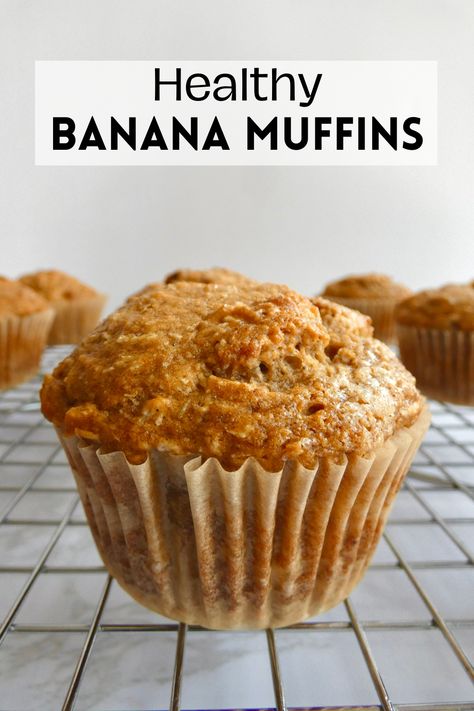 Daniel Fast Banana Muffins, High Fiber Banana Muffins, Banana Muffins Easy Healthy, Banana Walnut Muffins Healthy, Fluffy Banana Muffins, Whole Wheat Banana Muffins, Wheat Banana Muffins, Sugar Free Banana Muffins, Moist Banana Muffins