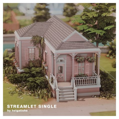 Streamlet Single | Patreon Sims 4 Houses Ideas, Sims 4 Cottage, Sims 4 Save File, Lotes The Sims 4, Sims World, The Sims 4 Lots, Sims 4 House Ideas, Sims 4 Patreon, Sims 4 Lots