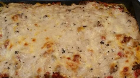 Fettuccine Lasagna, Baked Fettuccine, Pasta And Cheese, Fettuccine Pasta, Lasagna Recipe, Creamed Mushrooms, Food Drinks, How To Cook Pasta, Yummy Dinners