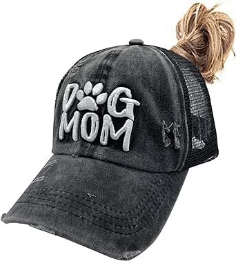 Mom Ponytail, Baseball Mom Hat, Soccer Mom Gifts, Faux Hair, Distressed Baseball Cap, Women Trucker, Embroidered Dog, Mom Hats, Ponytail Hat