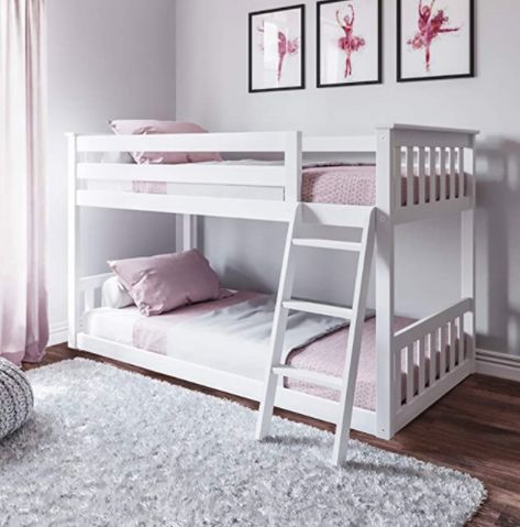 Bedroom Furniture White, Safe Bunk Beds, Pine Bunk Beds, Bunk Beds For Kids, Toddler Bunk Beds, Beds For Kids, Teens Bedroom, Bed With Ladder, Low Bunk Beds