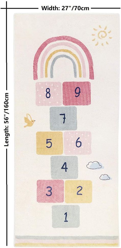 Educational Playroom, Hopscotch Rug, Mat For Bedroom, Girls Rugs, Boy Girl Room, Playroom Nursery, Playroom Rug, Play Rug, Rainbow Rug