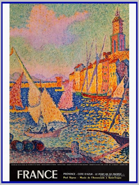 St Tropez Aesthetic, Golden Slumbers, Maurice Utrillo, Paul Signac, Spring Festival Poster, Art Apartment, Travel Advertising, French Poster, Vintage Travel Poster