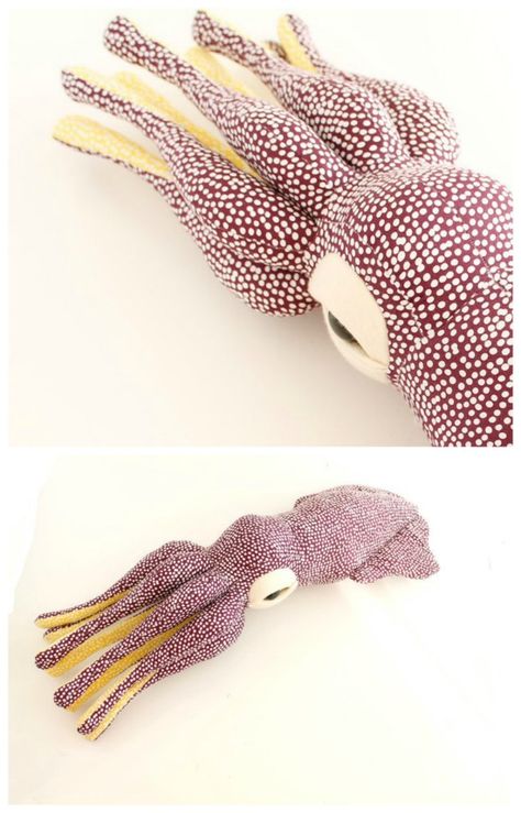 Squid Sewing Pattern Free, Sewing Octopus Pattern, Squid Sewing Pattern, Sewing Stuffed Animals Patterns Free, Octopus Plush Pattern, Octopus Sewing Pattern, Octopus Sewing, Octopus Soft Toy, Booklover Gifts