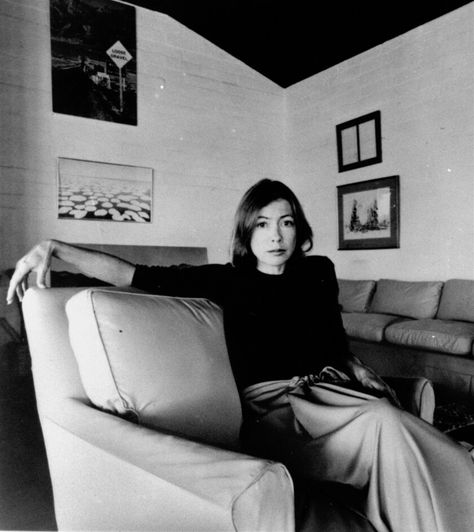 Joan Didion, A Woman, Black And White, Living Room, Wall, White, Black