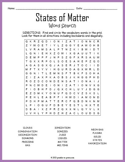 Free Printable States of Matter Word Search Science Word Search, States Of Matter Worksheet, Puzzle Worksheet, Word Search Puzzles Printables, Matter Worksheets, Beautiful Sayings, Science Puzzles, States Of Matter, Printable Puzzles