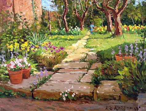 Garden Path And Steps by Roelof Rossou. Roelof Rossouw, Pond Fountains, Three Graces, Romantic Destinations, Shade Trees, Garden Path, Nature Indoors, Feelings And Emotions, All Flowers