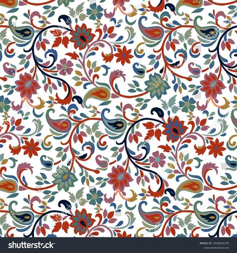 Silky Pattern, Suit Texture, Kani Pattern, Cold Porcelain Flowers, Vector Patterns Design, Design Pattern Art, Botanical Flower Art, Shutter Stock, Paisley Art