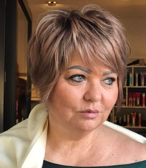 60  Round Face Bixie with Crown Layers Crown Layers, Jayne Matthews, Hair Doos, Short Hairstyles Over 50, Shaggy Bob Haircut, Short Hair Cuts For Round Faces, Choppy Haircuts, New Short Hairstyles, Hairstyles For Women Over 60