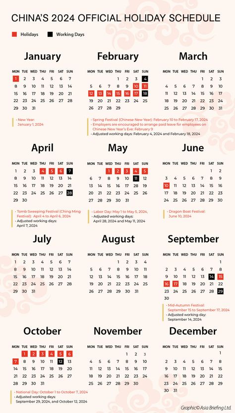 2024 Holidays, Holiday Image, Holiday In Singapore, Chinese New Year 2024, Holiday China, Kitchen Layouts, China Image, Chinese Calendar, Holiday Schedule