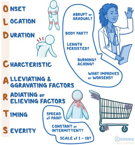 Nursing Physical Assessment, Health Assessment Nursing, Pain Assessment, Nclex Study Guide, Nursing School Motivation, Medicine Notes, Nurse Study Notes, Nursing Mnemonics, Nursing Student Tips