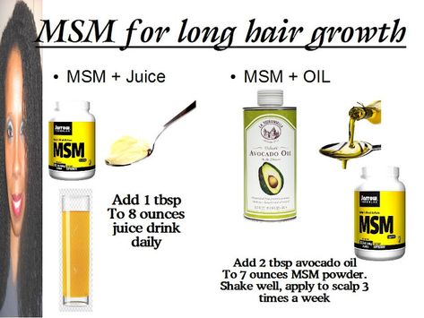 Grow Hair Longer Faster, Hair Longer Faster, Msm Hair Growth, Msm Powder, Hair Growth Oil Recipe, Length Retention, Slow Hair Growth, Longer Hair Growth, Natural Hair Growth Tips