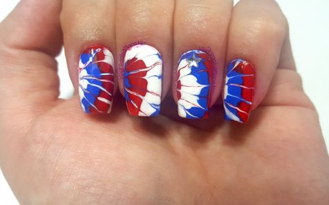 Tie Dye Nail Art, Tye Dye Nails, 4th Of July Tie Dye, Red White And Blue Tie Dye, Patriotic Nails, Fourth Of July Nails, Tie Dye Nails, 4th Of July Nails, July Nails