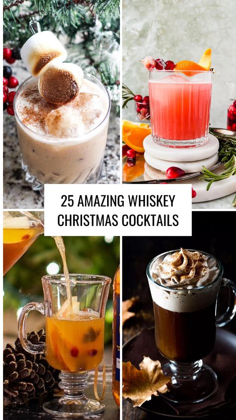 Holiday Cocktail Whiskey, Winter Whiskey Cocktails, Christmas Apple Cider, Bourbon Mixed Drinks, Whiskey Cocktails Easy, Couple In The Kitchen, Hot Chocolate Cocktail, Holiday Party Drinks, Seasonal Cocktails