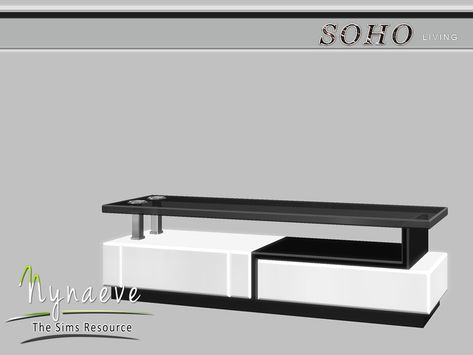 Soho Living Room - TV Stand  Found in TSR Category 'Sims 4 Coffee Tables' Sims 4 Living Room Table, Sims 4 Tv Table, Ts4 Tv Stand, Sims 4 Cc Tv Table, Cc Tv Sims 4, Sims 4 Cc Living Room Table, Tv Stand Cc Sims 4, Sims 4 Night Stand Cc, The Sims 4 Cc Tv Stand