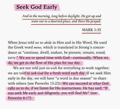 Seek God, Soli Deo Gloria, Ayat Alkitab, Early In The Morning, Inspiration Photo, Seeking God, Prayer Scriptures, Greek Words, Bible Encouragement