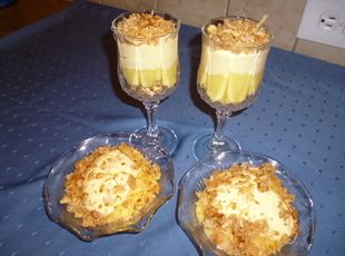 COCONUT CRUNCH DELIGHT Recipe......Just had this recipe had a restaurant and it was really really good. Coconut Crunch, Betty Crocker Cookbook, Recipes With Cool Whip, Almond Crunch, Just A Pinch Recipes, Just A Pinch, Cool Whip, Baking Dish, Betty Crocker