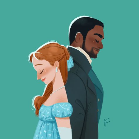 Bridgerton on Behance Film Anime, Banner Images, Pinturas Disney, Illustration Digital, Fan Book, Disney Fan Art, Art Plastique, Wedding Portraits, Art Digital