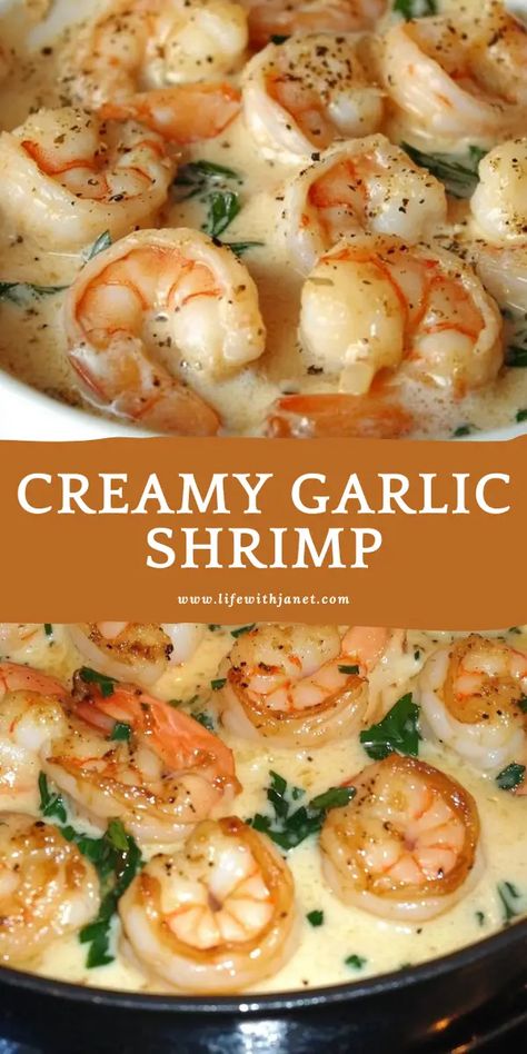 Creamy Garlic Shrimp One Pot Creamy Garlic Shrimp, Shrimp Dinners For Two, Fish Shrimp Recipes Dinners, Best Prawn Recipes, Shrimp And Artichoke Recipes, Shrimp Dishes Dinners, Creamy Prawn Pasta Recipe, Shrimp Dinner Recipes Easy, Sides To Go With Shrimp