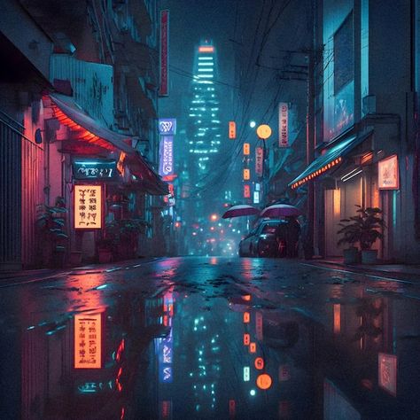 Anime City At Night, Night Streets Aesthetic, Anime Night City, Anime Background Night, Anime Cities, Cyberpunk Night City, Wallpapers City, Anime Island, City By Night