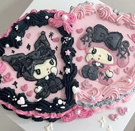 My Melody Cake, Melody Cake, Kue Disney, Kuromi Cake, Pink Princess Cakes, Hello Kitty Birthday Cake, Sanrio Aesthetic, Aesthetic Cake, Friends Cake