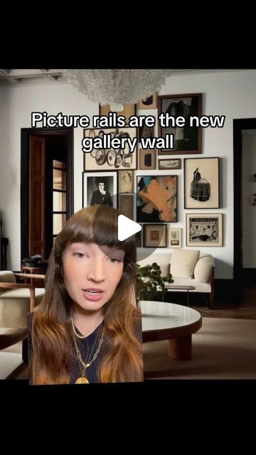 Taylor Migliazzo Simon on Instagram: "Picture rails are the new gallery wall. You heard it here first." Rail Picture Wall, Picture Rail Gallery Wall, Rail Gallery Wall, Gallery Wall Behind Couch, Mixed Gallery Wall, Gallery Wall Above Couch, Wall Behind Couch, Wall Staircase, Picture Rails