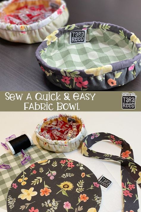 How To Make Fabric Bowls Diy, Fabric Bowl, Tara Reed, Diy Bowl, Raw Fabric, Fabric Bowls, Odds And Ends, General Crafts, Fabric Baskets