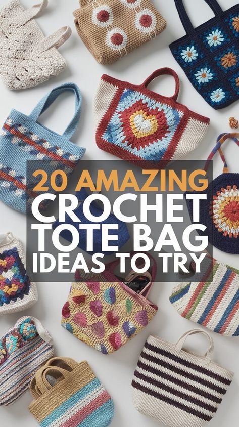 Crochet Tote Bag Tote Bag Design Crochet, Simple Bag Crochet, Crochet Tote Bag Ideas, Crochet For Mom, Bag Free Crochet Pattern, Crochet Totes, Tote Bag Patterns, Crochet Tote Bags, Tote Bag Pattern Free