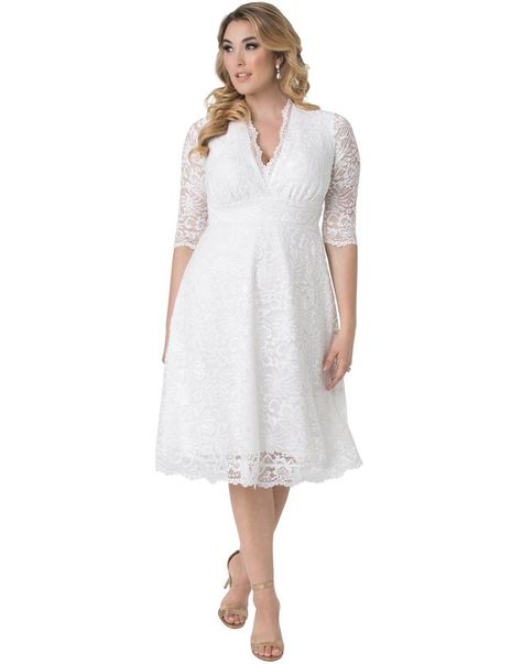 Women's Plus Size Wedding Belle Dress Plus Size Lace Dress, Knee Length Wedding Dress, Wedding Dress Ivory, Bride Wedding Dress, A Line Cocktail Dress, Ivory Lace Dress, Womens Wedding Dresses, Belle Dress, Wedding Dress Trends